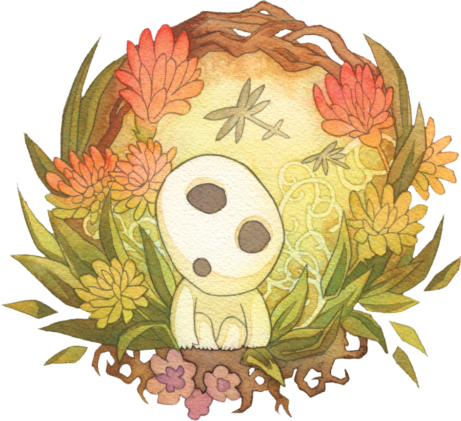 Forest Spirit Mononoke Art Clipart (899x821), Png Download