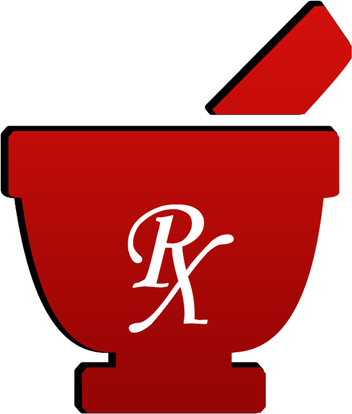 Mortar Pestle Symbol Rx - Mortar And Pestle Red Clipart (600x600), Png Download