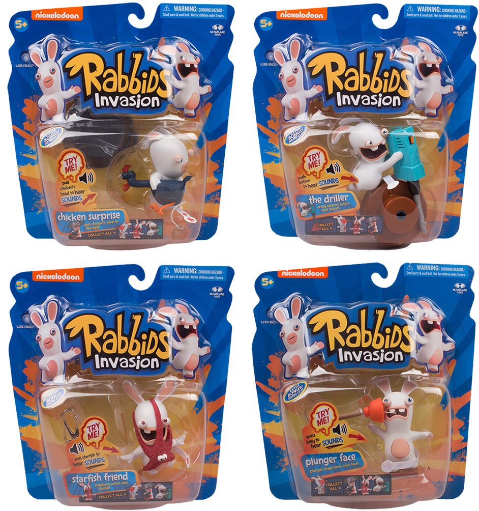 Rabbids Invasion Sounds And Action 3” Action Figure - Baby Toys Clipart (1063x1100), Png Download