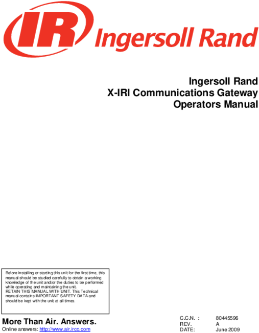 Pdf - Ingersoll Rand Clipart (600x776), Png Download