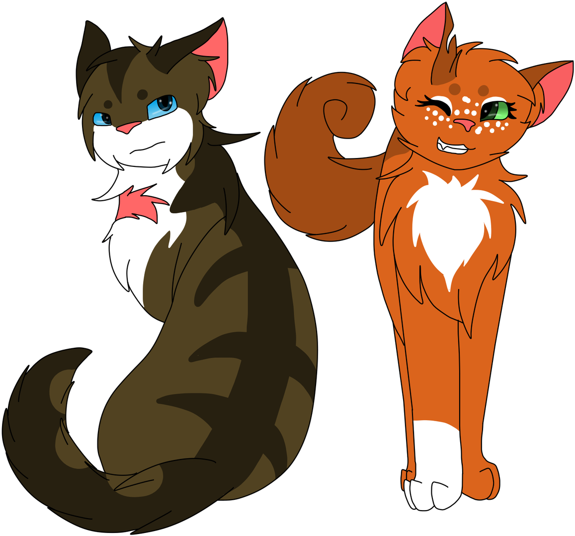 Lady Rosa 🌿❤ 🍇 On Twitter - Warrior Cats Squirrelflight And Hawkfrost Clipart (1200x1112), Png Download