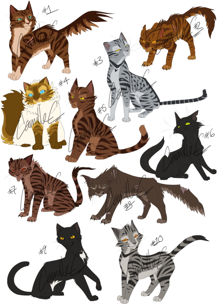 Warrior Cats Adoptables - Cartoon Clipart (766x1044), Png Download
