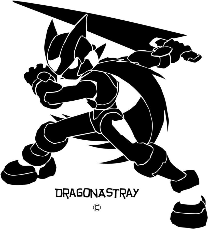 Megaman Vector - Megaman Zero Black And White Clipart (873x915), Png Download