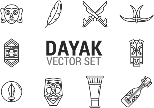 Dayak Icons Vector - Dayak Tribe Png Clipart (700x490), Png Download