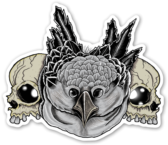 Owl Skull Sticker - Illustration Clipart (600x521), Png Download