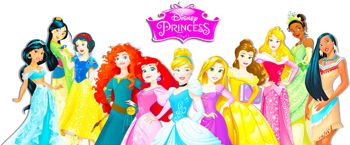 Disney Princesses Group - Barbie Clipart (1252x500), Png Download