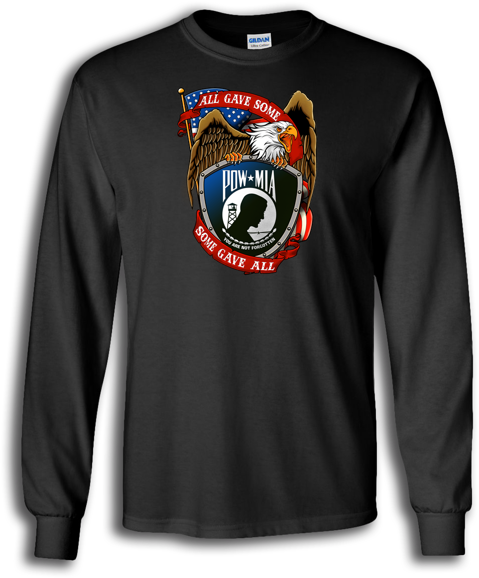 #pow #mia Show Your Support Of Our Military Pows And - Long-sleeved T-shirt Clipart (1024x1250), Png Download