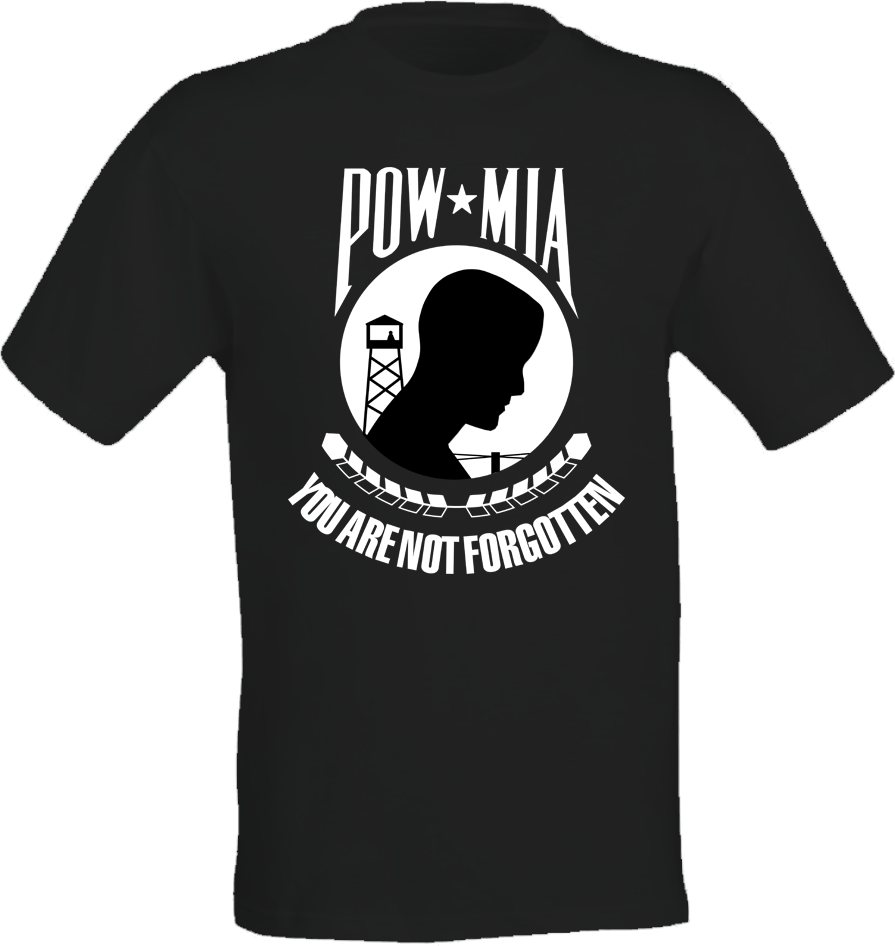 Pow Mia Front T-shirt - Pow Mia Flag Clipart (895x946), Png Download