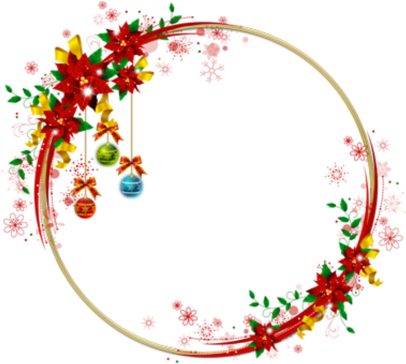 #mq #red #christmas #frame #frames #border #borders - Christmas Round Frame Png Clipart (1024x1024), Png Download