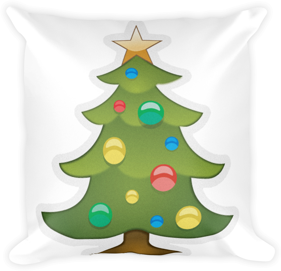 Emoji Pillow - Christmas Tree - Emoji Arbol De Navidad Clipart (1000x1000), Png Download