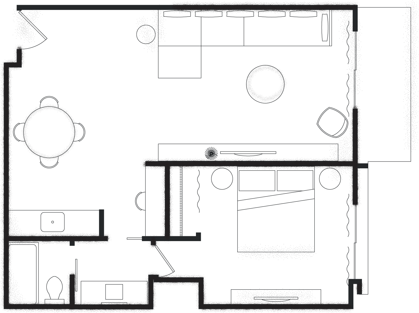 City View King Suite Floor Plan - Technical Drawing Clipart (1493x1123), Png Download