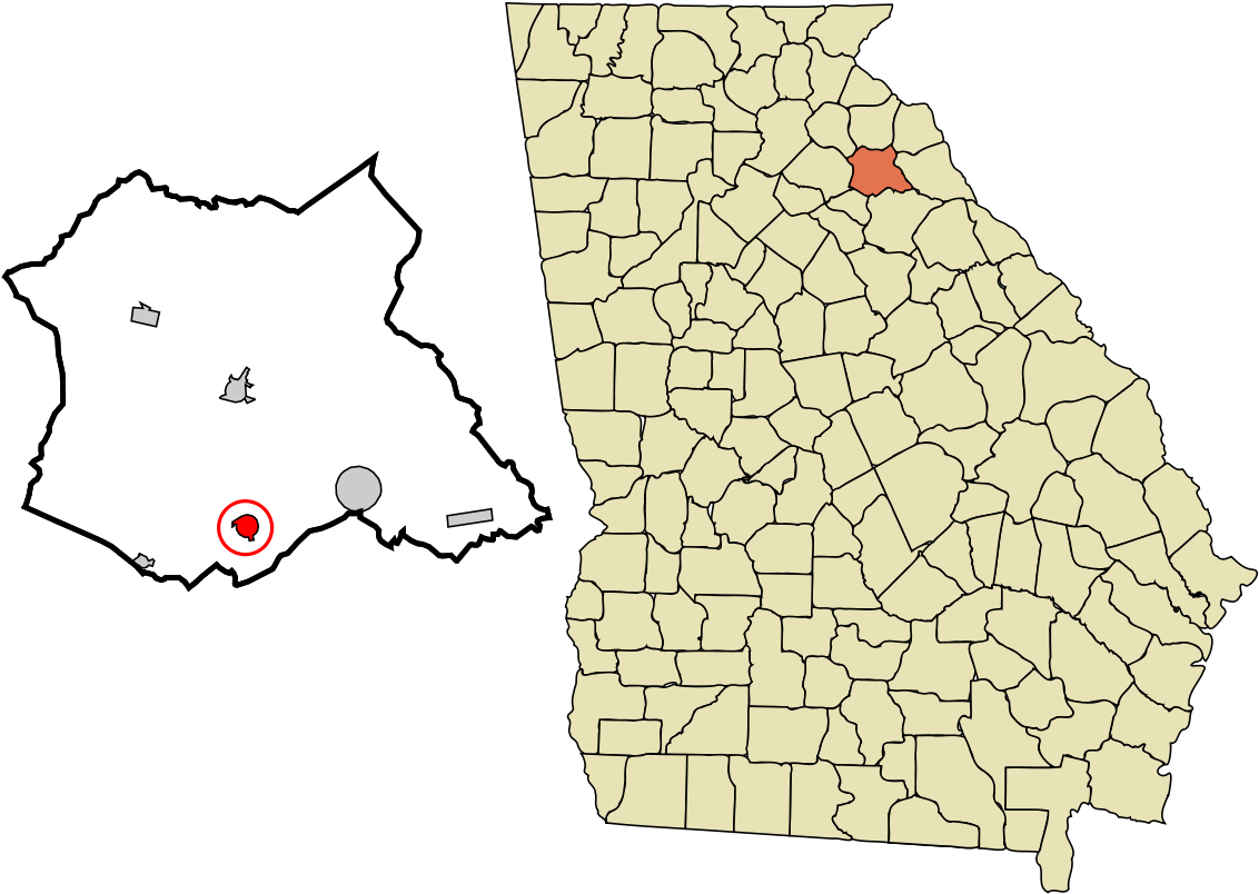 Colbert, Hampton Ga On Map Clipart Large Size Png Image