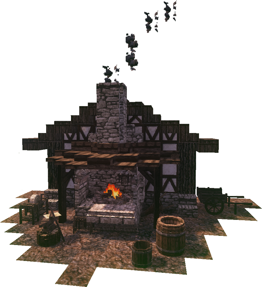 Creativeblacksmith's Forge Using The Conquest Reforged - Minecraft Blacksmith Forge Clipart (910x998), Png Download
