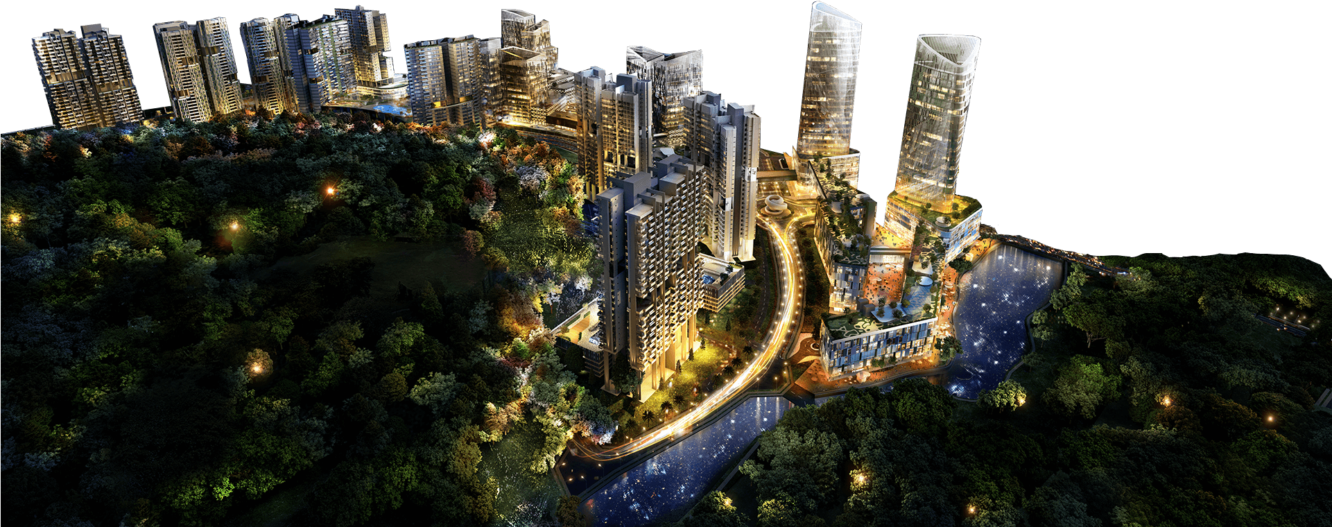 Pantai Sentral Park - Aerial Photography Clipart (1920x1082), Png Download