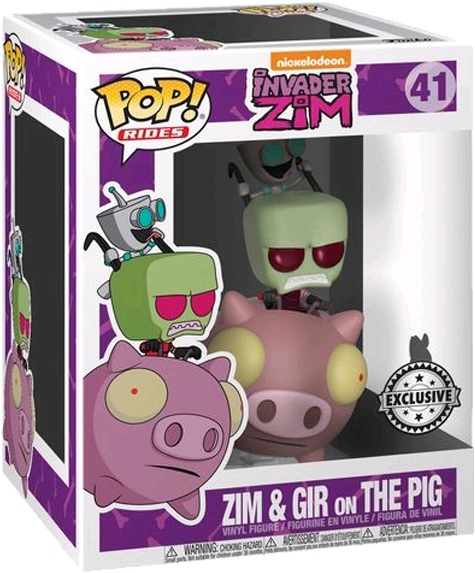 Zim & Gir On The Pig Us Exclusive Pop Ride - Zim And Gir On The Pig Pop Clipart (600x600), Png Download