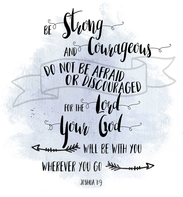 9, Printable Bible Art, Watercolor Scripture Art, Be - Bible Verses About Courage Clipart (750x806), Png Download