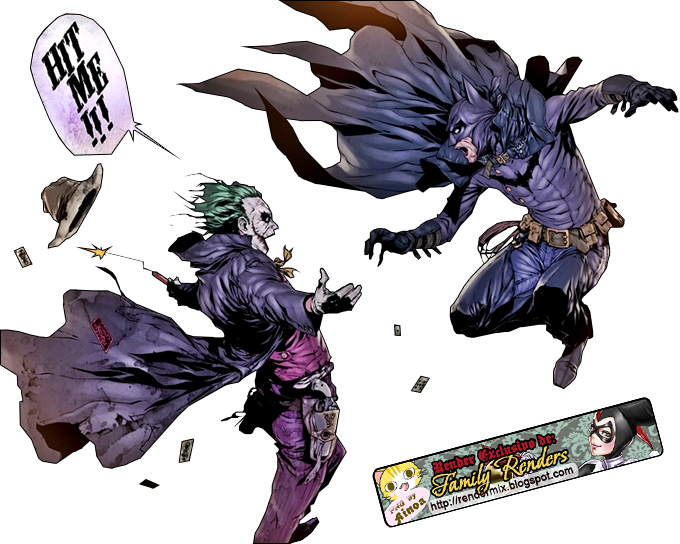 Joker Comic Png - Batman Vs Joker Hit Me Clipart (680x544), Png Download