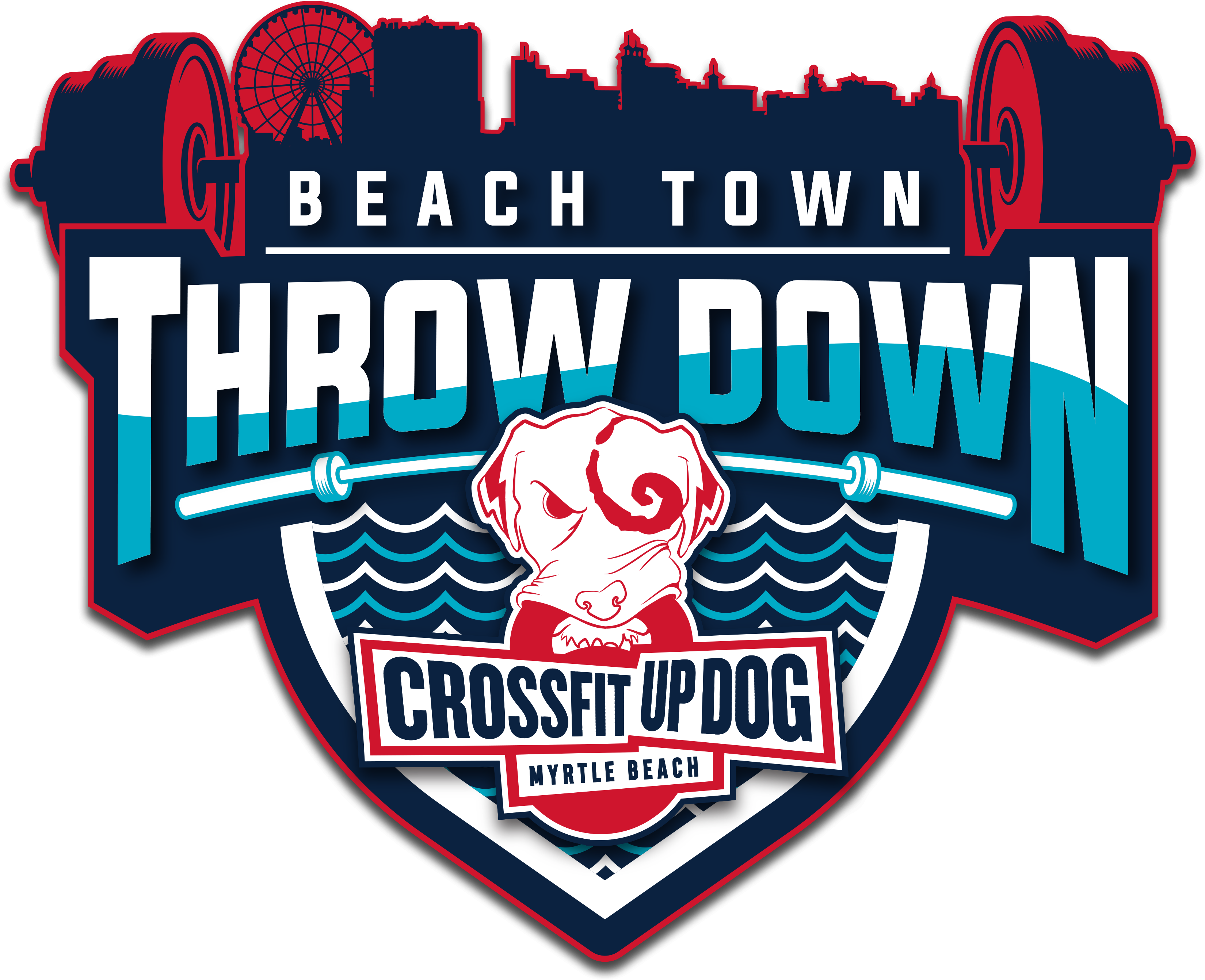 Crossfit Up Dog Beach Town Throw Down - Crossfit Clipart (3600x3000), Png Download
