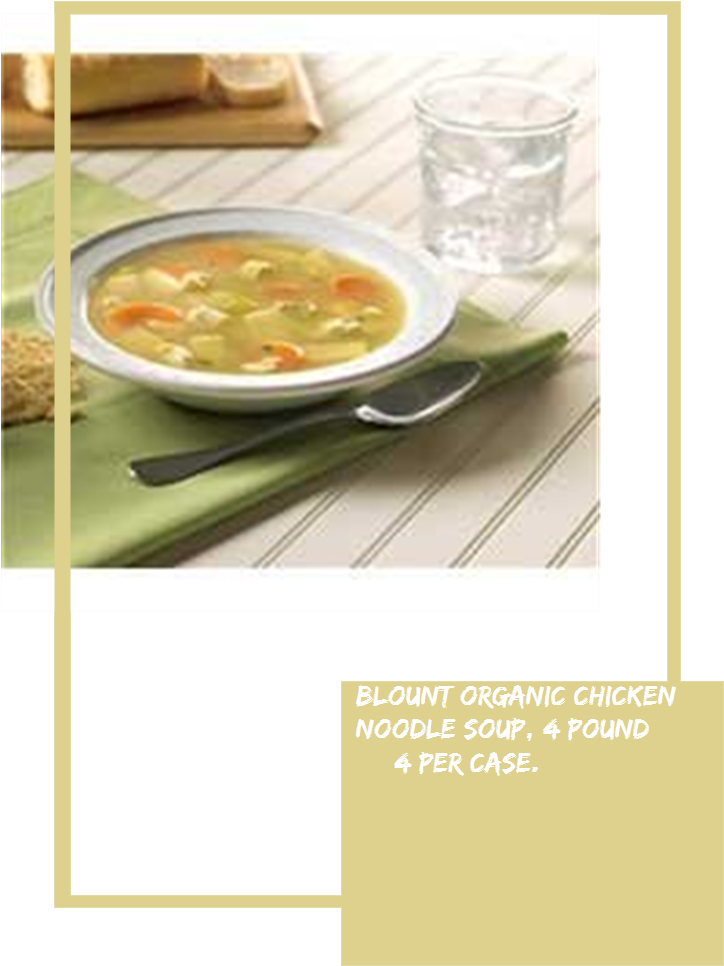 Blount Organic Chicken Noodle Soup, 4 Pound 4 Per Case - Hot And Sour Soup Clipart (735x1100), Png Download