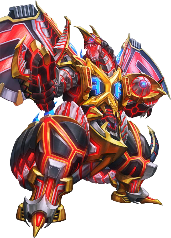 Cyber Five King Render By Zer0stylinx-d9kqvxh - Vermillion Dragon Mech Deviantart Clipart (598x829), Png Download