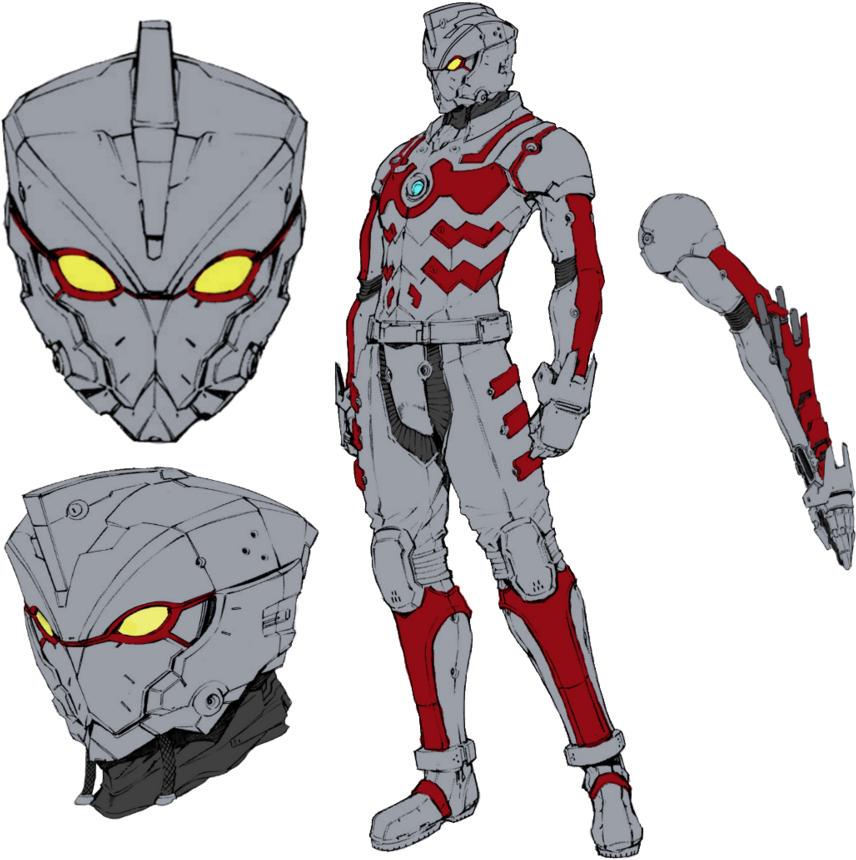 Try To Put On Ace Suit From The Ultraman Manga Or The - Ultraman Manga All Suit Clipart (900x888), Png Download
