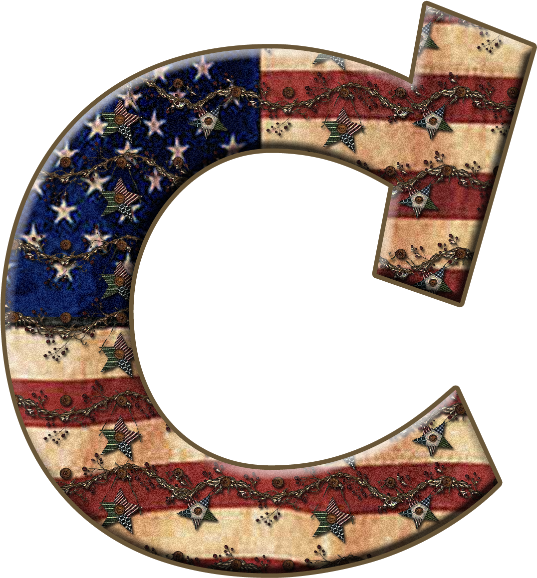 Alfabeto Bandeira Estados Unidos Png - Americana Letters P Clipart (1200x1200), Png Download