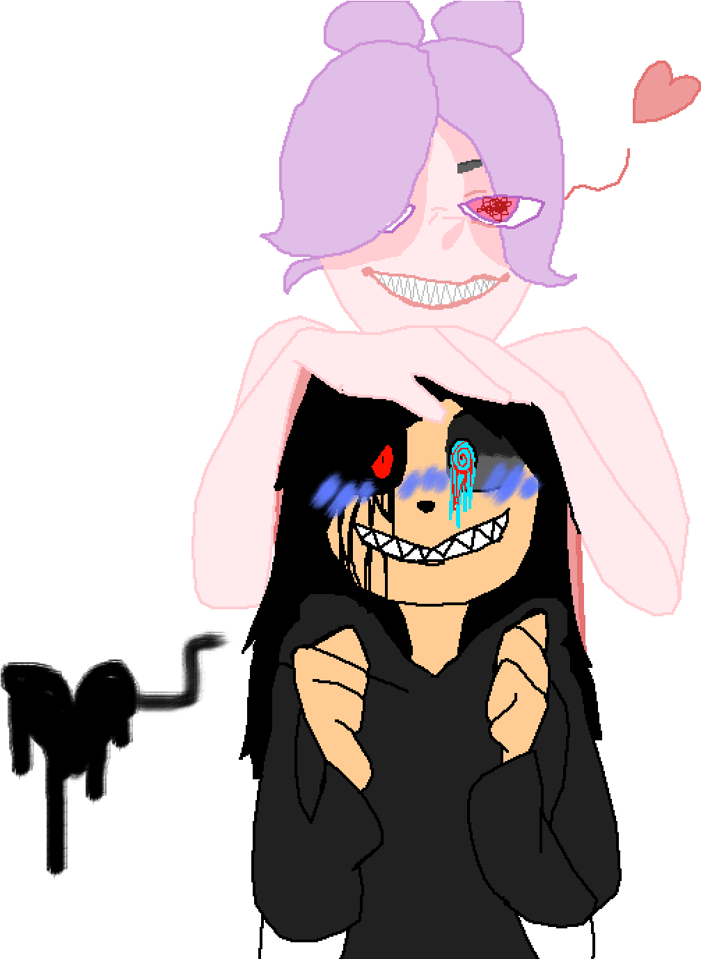 Yandere Chey And Mochi - Cartoon Clipart (1200x1400), Png Download