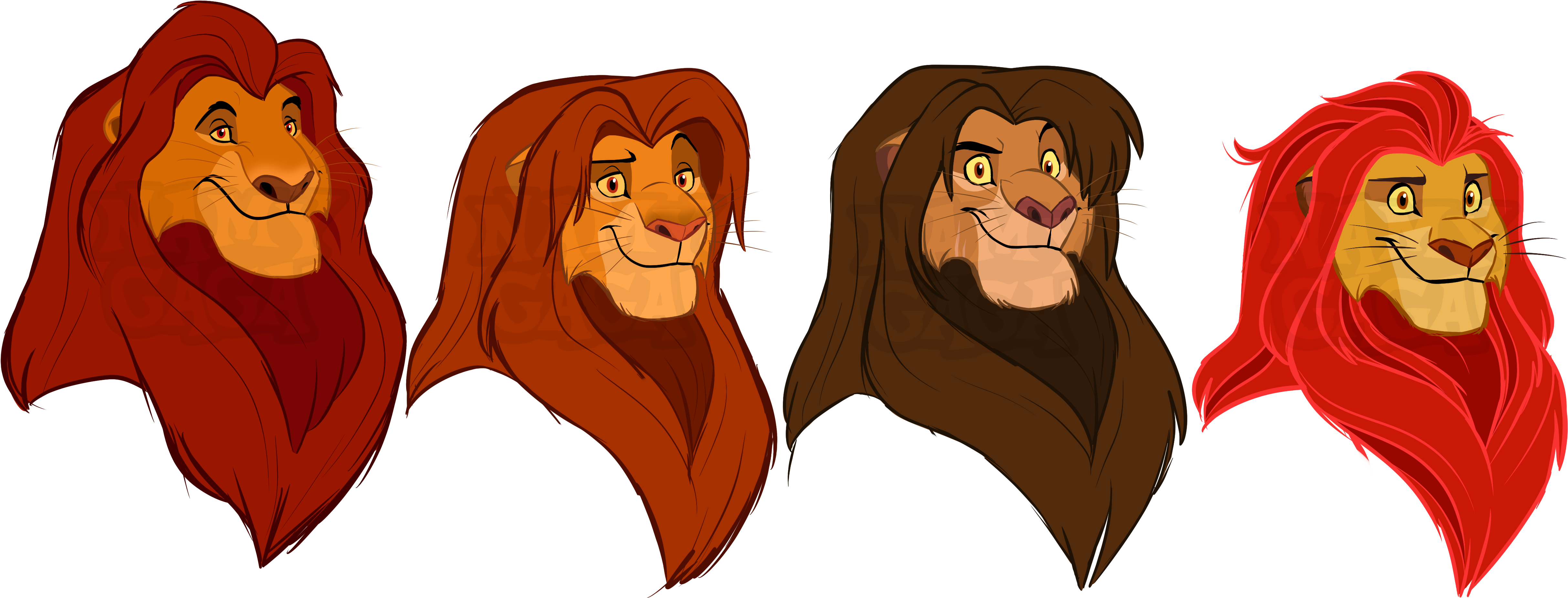 Royal Drawing King's - Lion King All Lions Clipart (4942x1900), Png Download