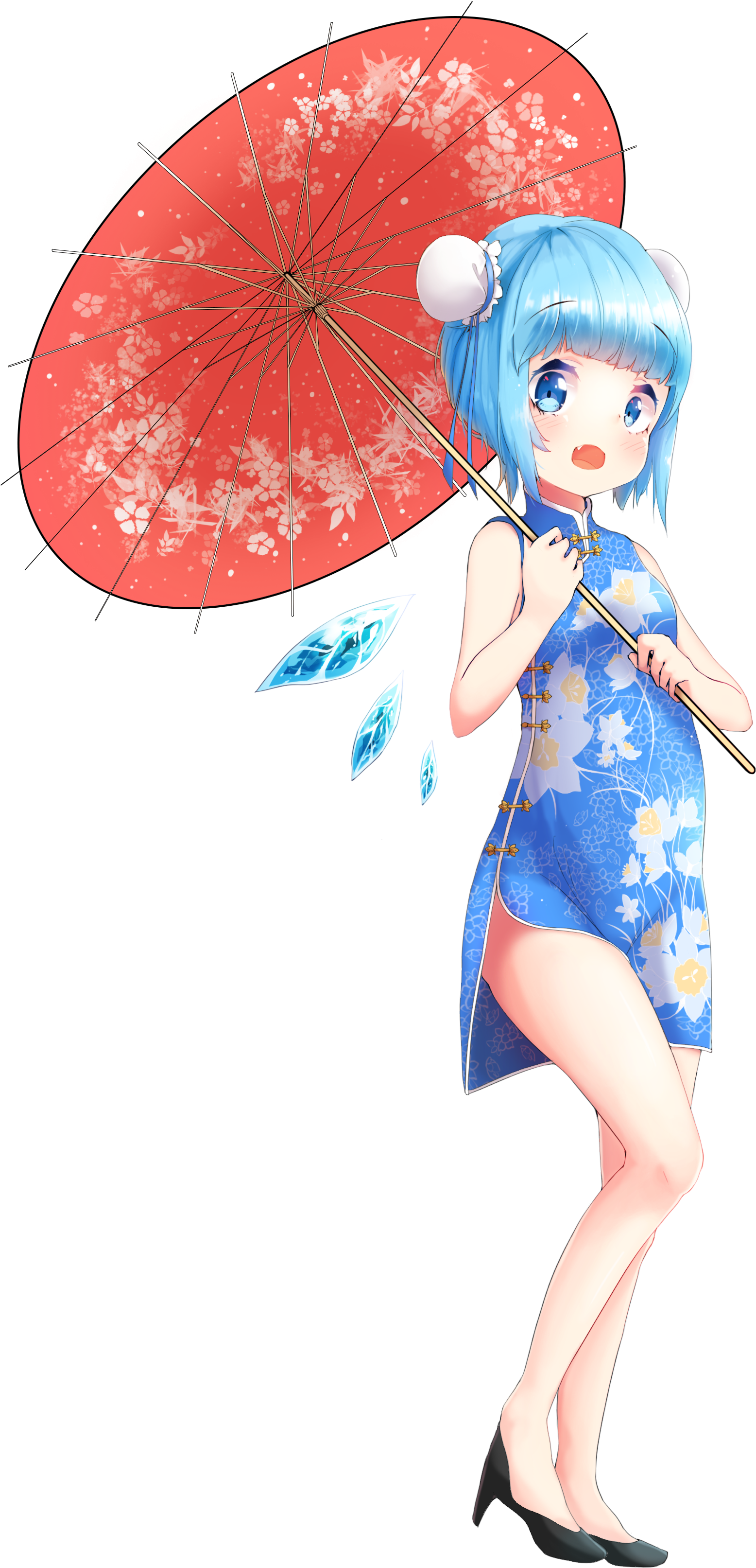 Holding An Umbrella [touhou] - Cartoon Clipart (2000x3300), Png Download