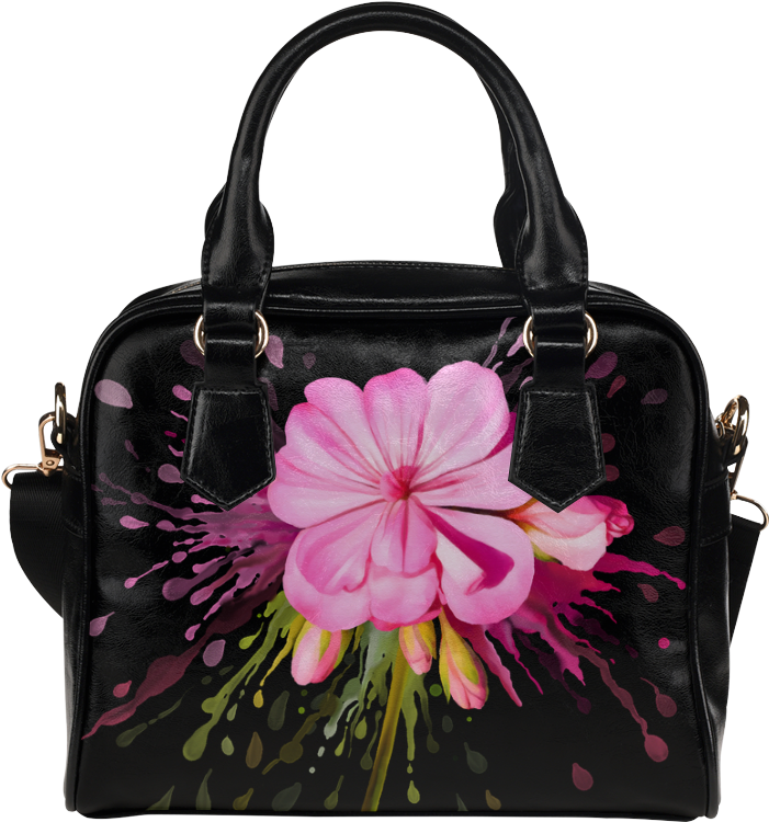 Pink Flower Color Splash, Watercolor Shoulder Handbag - Corpse Bride Handbag Clipart (1000x1000), Png Download