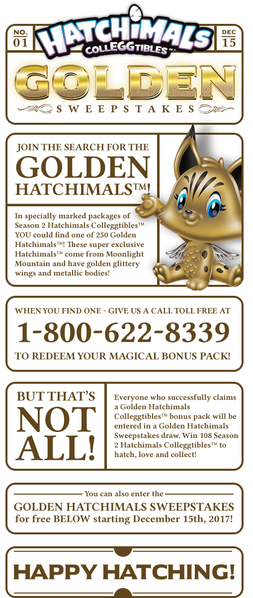 Enter The Golden Hatchimals Sweepstakes - Golden Hatchimal Clipart (515x1202), Png Download