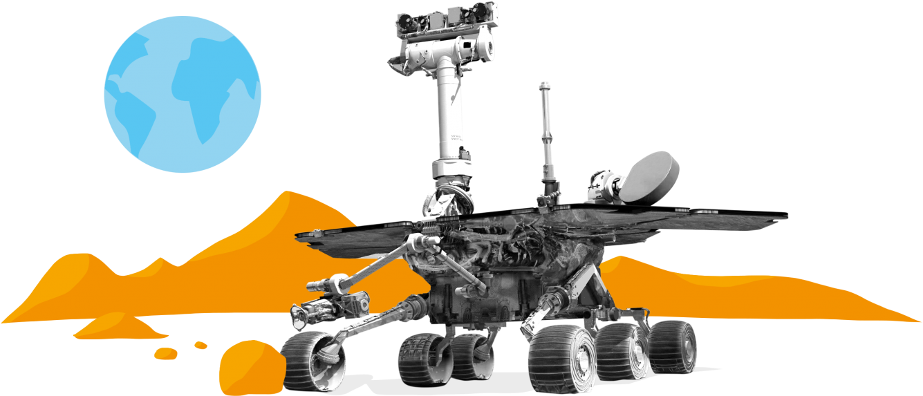 Collage Showingnasa Mars Exploration Rover Opportunity - Mars Rover Cut Out Clipart (1500x718), Png Download