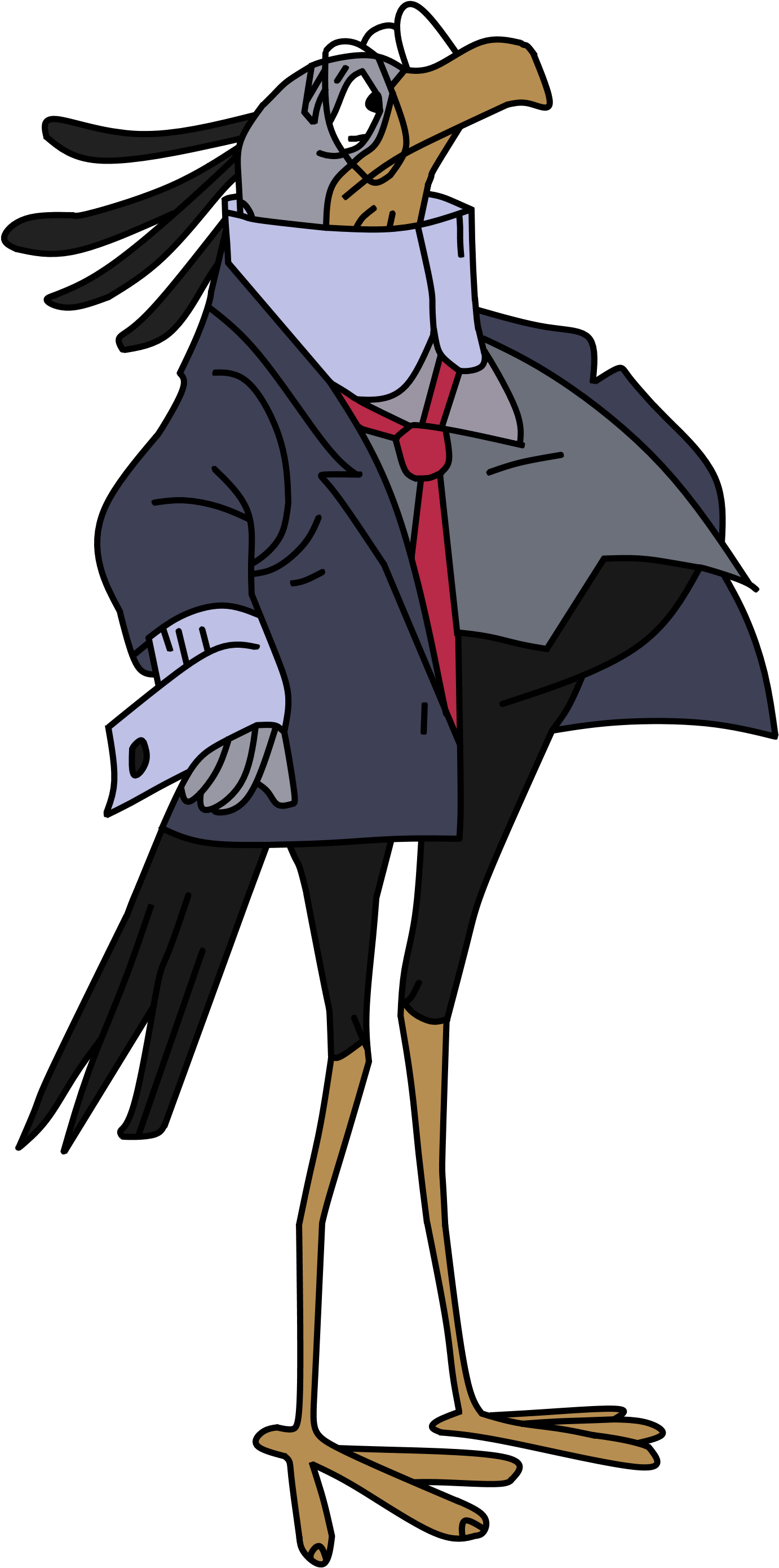 The Secretary Bird - Bedknobs And Broomsticks Bird Clipart (1382x2779), Png Download
