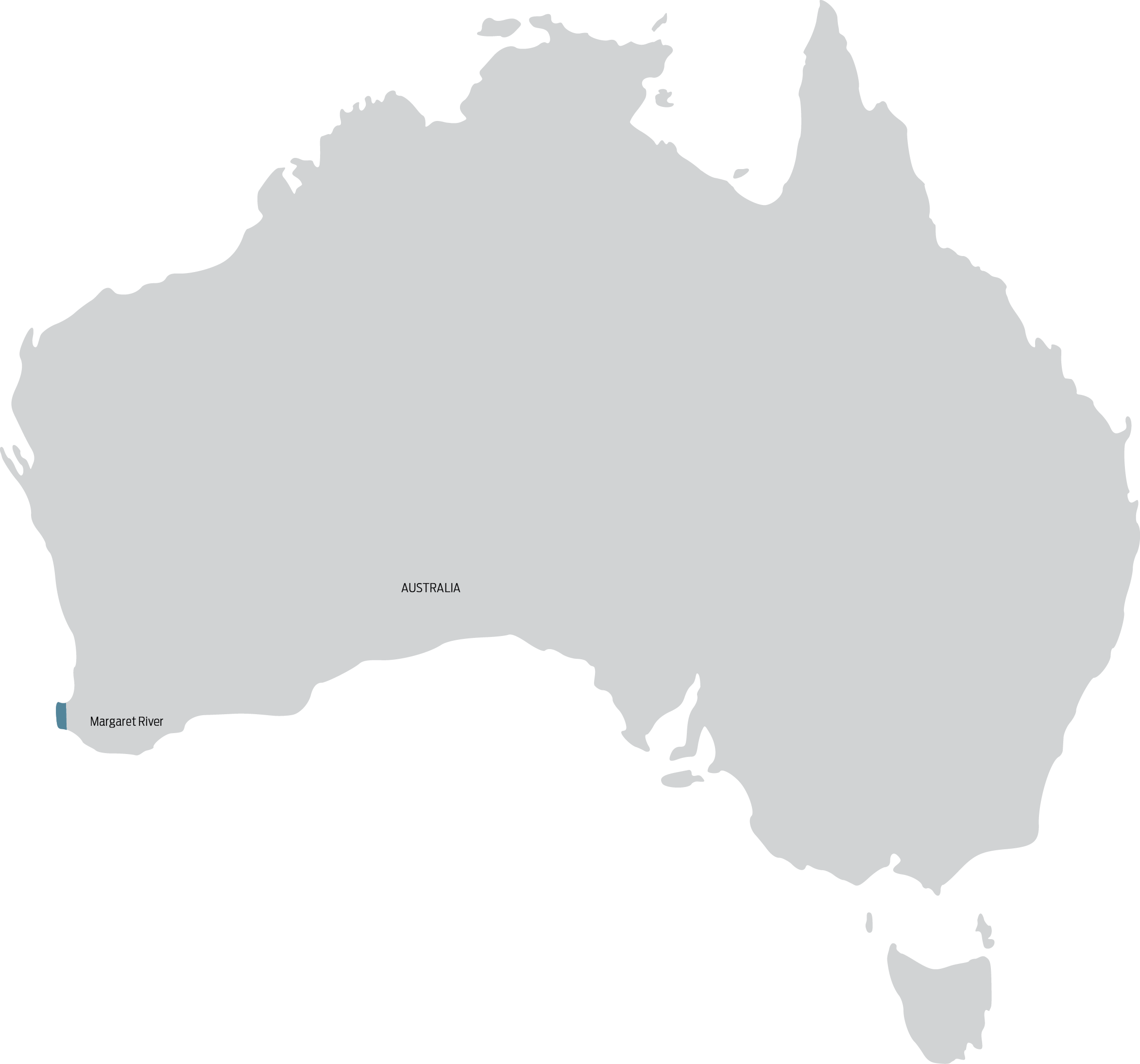 Margaretvalleymap - Australia Blank Physical Map Clipart (2347x2190), Png Download