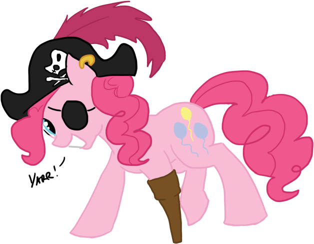 Bux, Earring, Eyepatch, Peg Leg, Pinkie Pie, Pirate, - Cartoon Clipart (650x507), Png Download