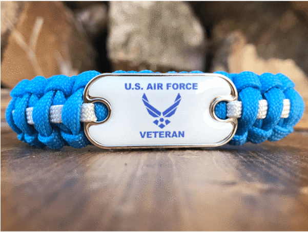 Air Force Veteran Dog Tag Paracord Bracelet - Bracelet Clipart (600x600), Png Download