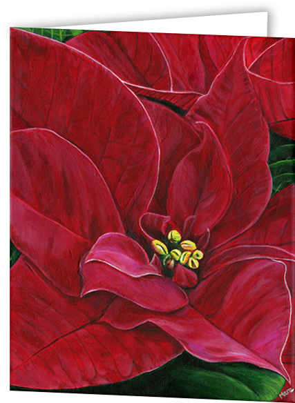 Poinsettia Passion Greeting Cards - Poinsettia Clipart (500x625), Png Download