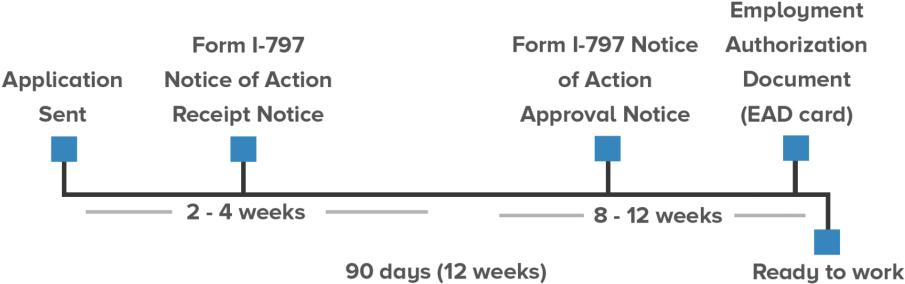 Large Size Of Social Security Card Receipt Employment - Timeline Form I 765 Clipart (1024x303), Png Download