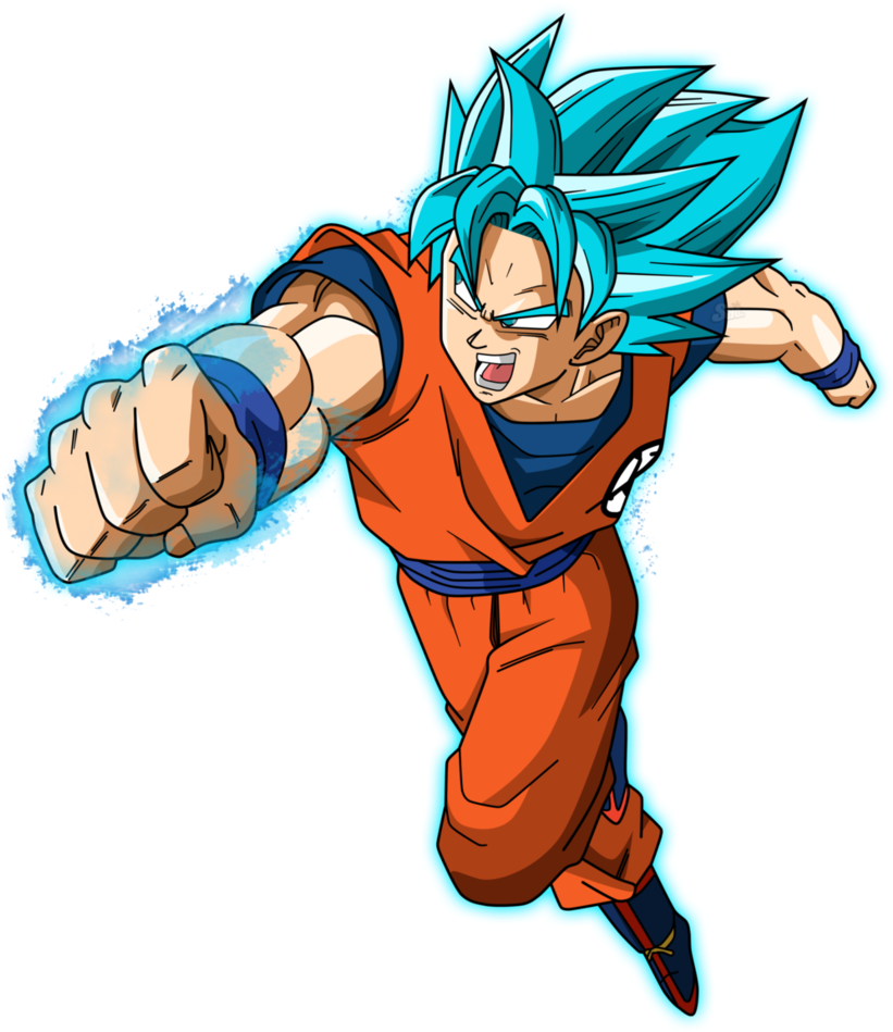 Goku Clipart Ssblue - Goku Ssj God Blue Png Transparent Png (843x948), Png Download