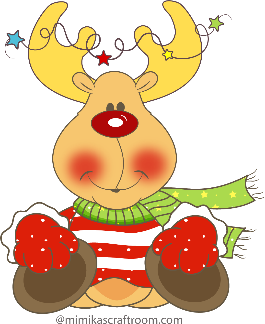 Christmas Reindeer, Clip Art - Imagen De Reno De Navidad Con Reno .png Transparent Png (1082x1337), Png Download