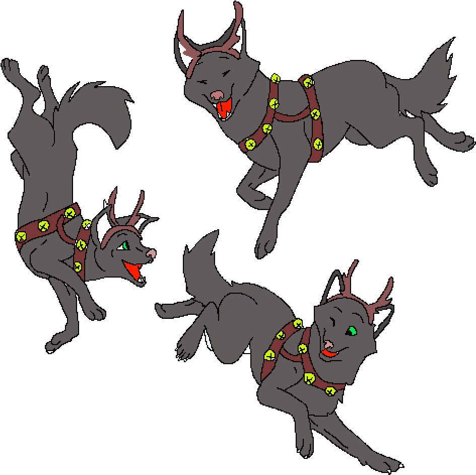 Raindeer Dog - Cartoon Clipart (1000x1000), Png Download