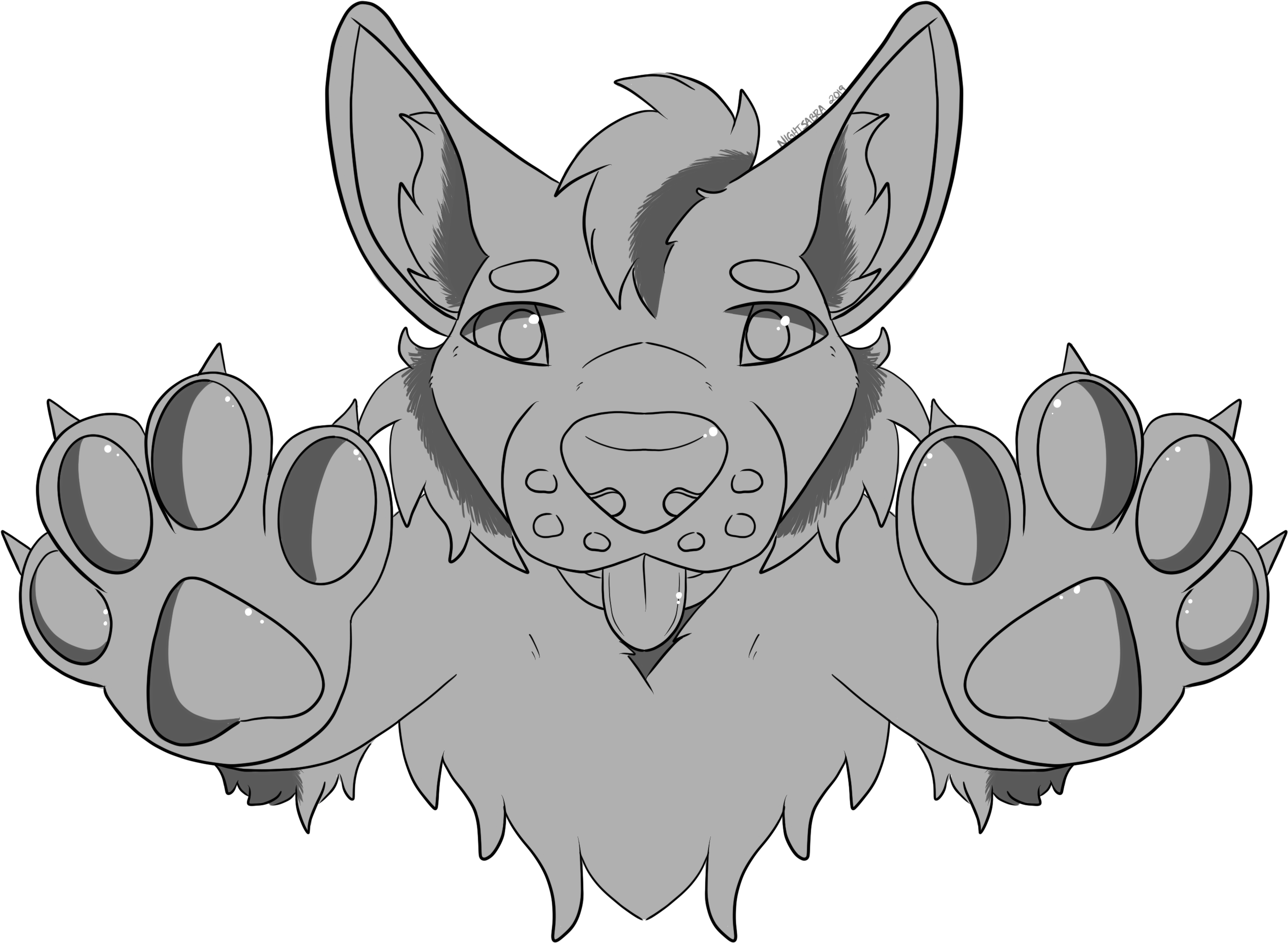 2019 Paws Lineart Clipart (3000x2329), Png Download
