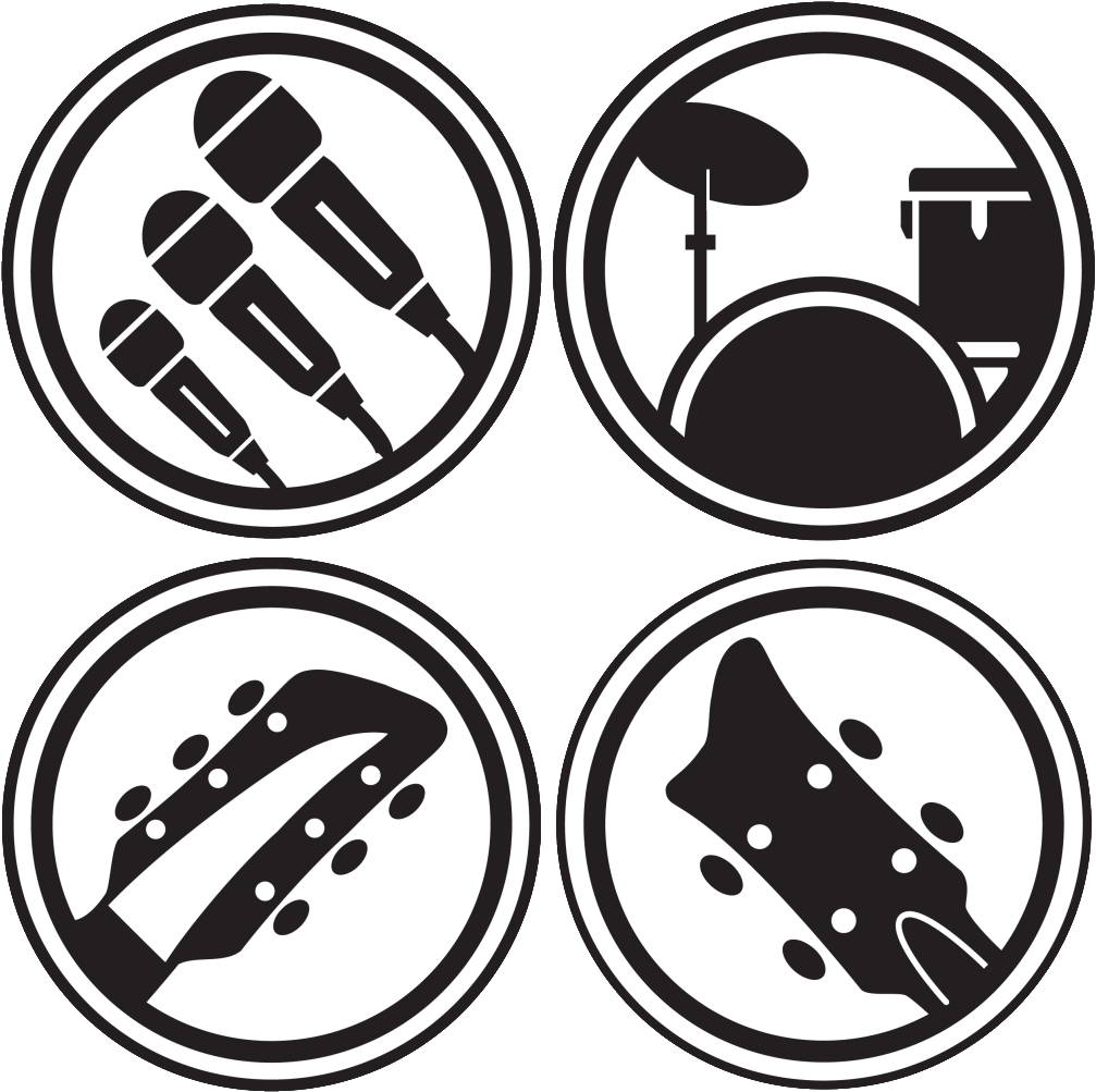 Png W/ White - Rock Band Icon Png Clipart (1023x1020), Png Download