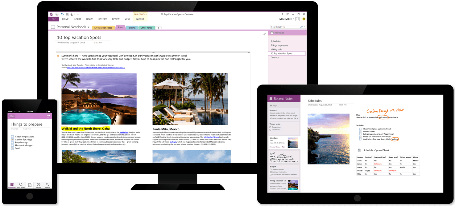 Microsoft Brings Onenote To The Mac, Makes All Versions - Onenote On All Devices Clipart (1475x670), Png Download