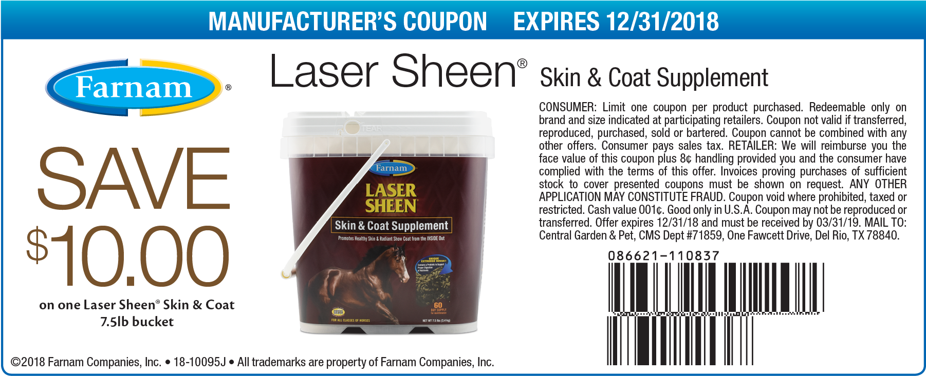18 10095j Fm Ls 110837 Skin Coat $10 Webcoupon2 - Farnam Clipart (1836x767), Png Download
