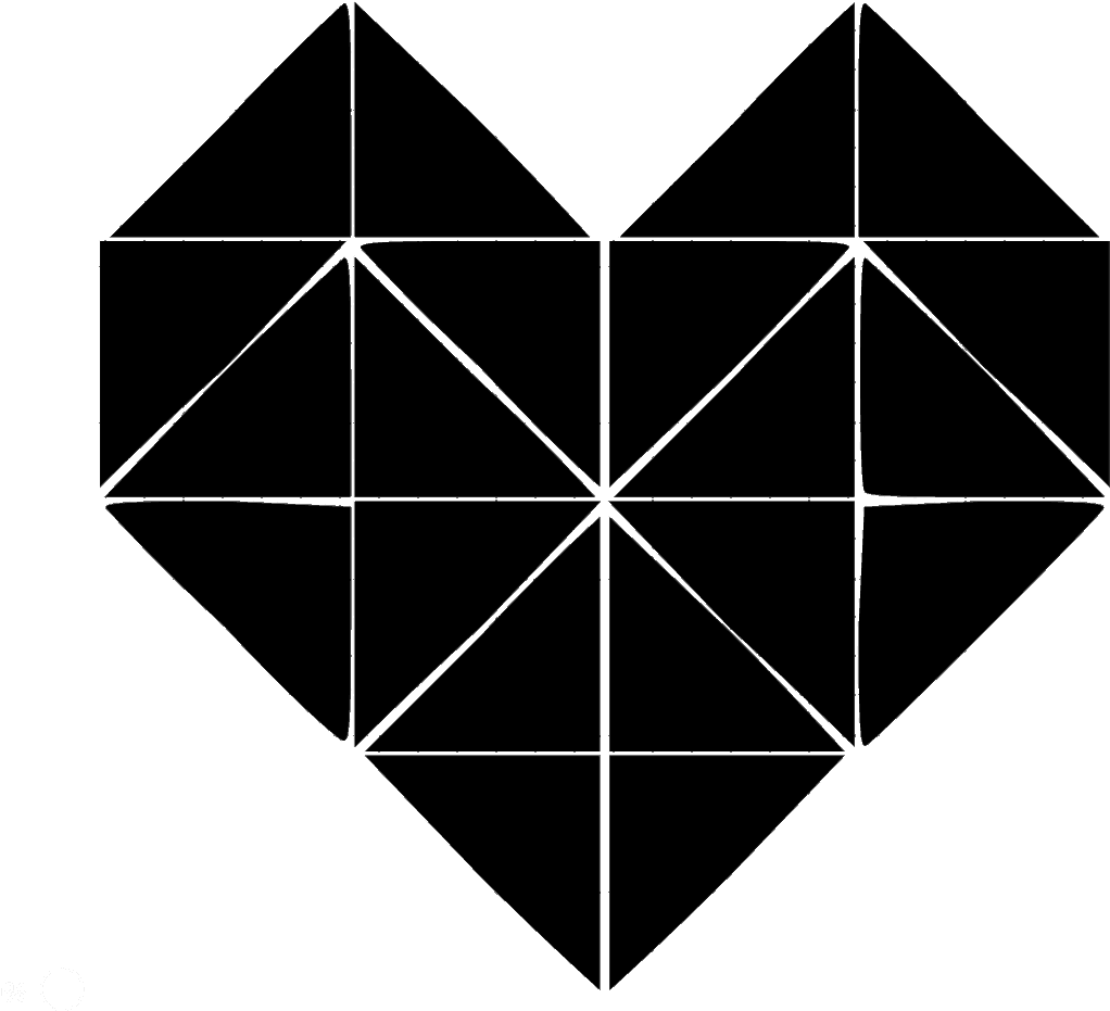 Geometric Heart - Geometric Line Design Heart Clipart (1188x1010), Png Download
