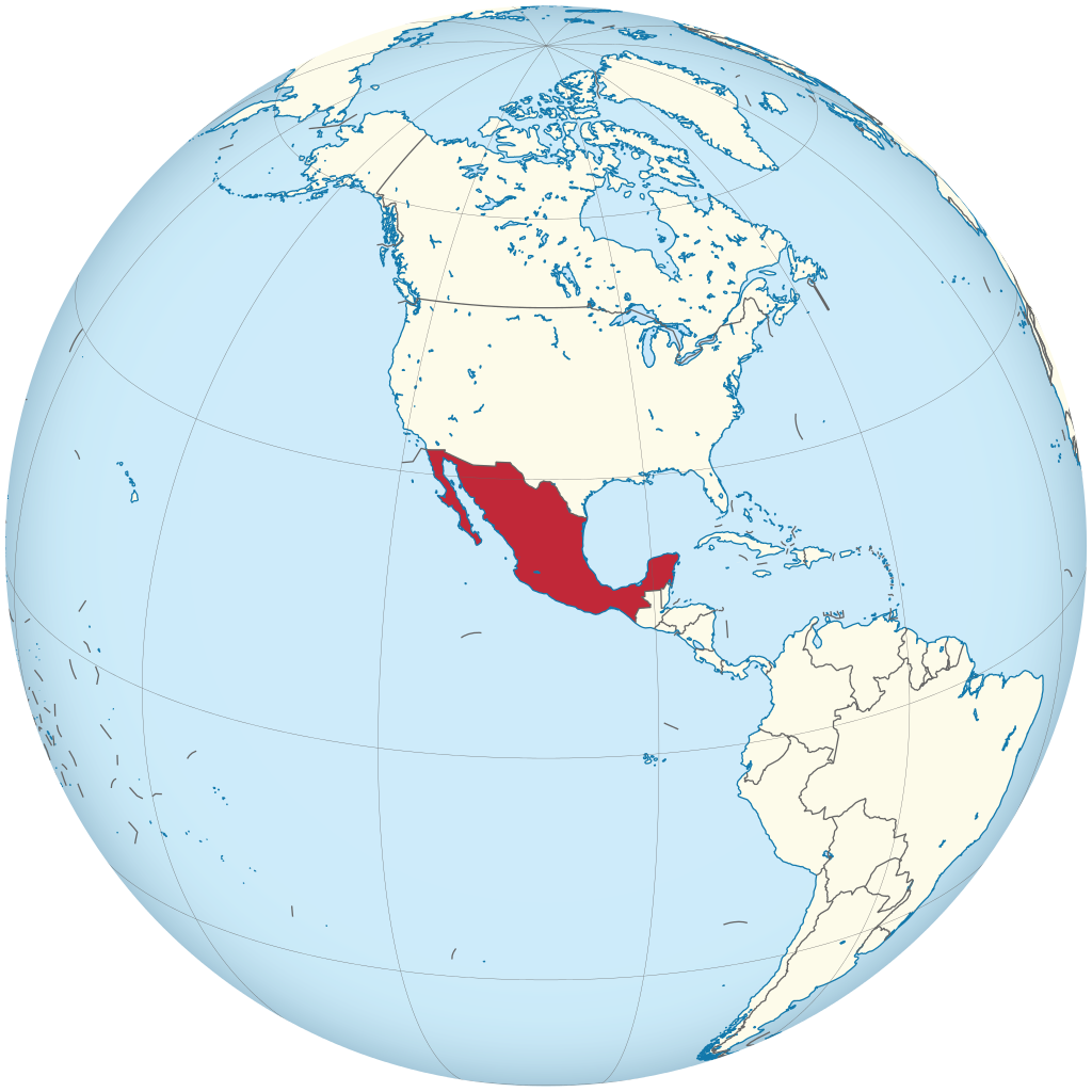 Mexico On The Globe - Mexico Clipart (1024x1024), Png Download