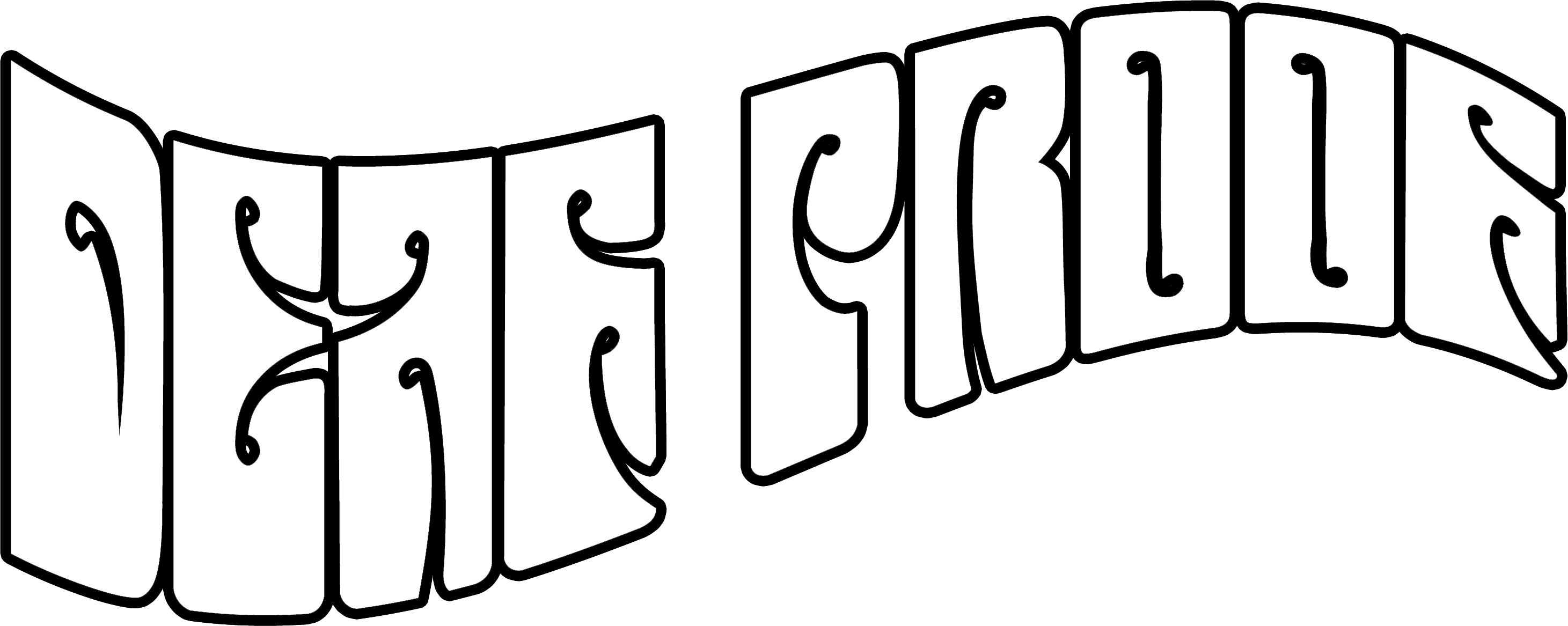 White Outline - Psychedelic Logo Outline Clipart (2922x1167), Png Download