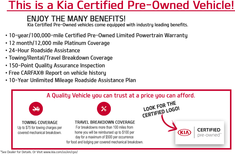Description Certified Pre-owned Kia Program - Chevrolet Certified Service Clipart (834x550), Png Download