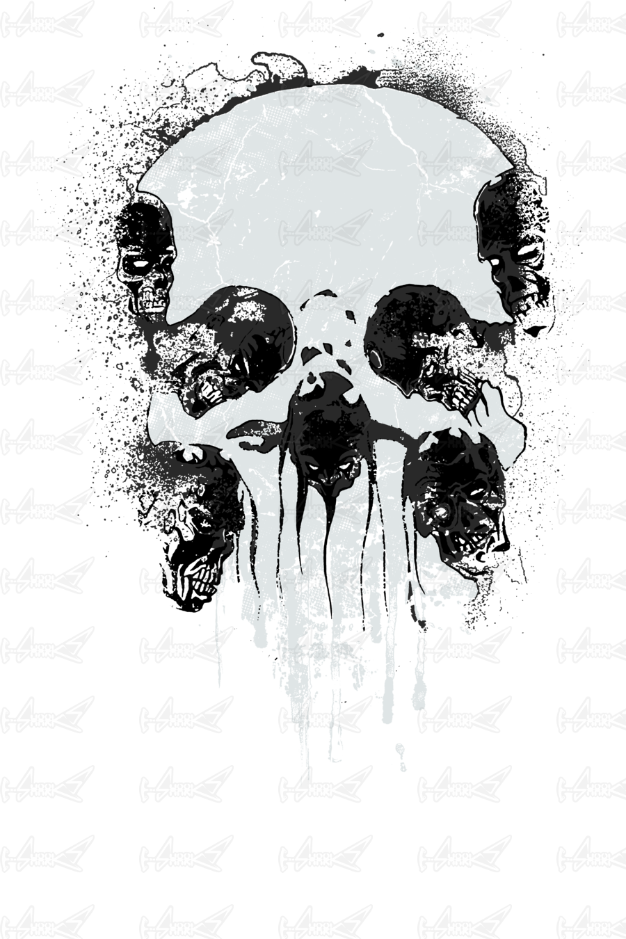 #zombie #skull - Illustration Clipart (900x1350), Png Download